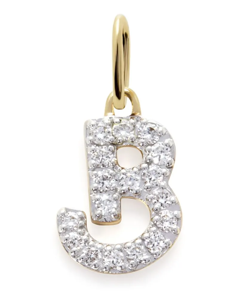 Monica Vinader 14kt Gelbgoldanhänger mit B-Anhänger mit Diamanten Gold
