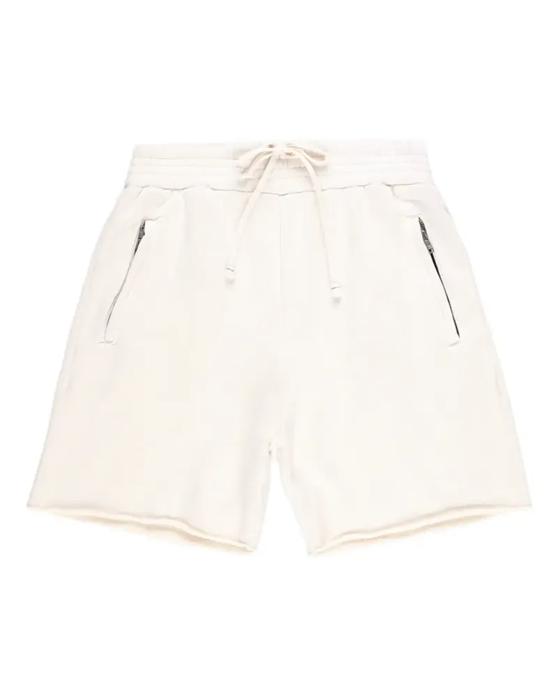 LES TIEN zip-pocket raw-hem shorts - Weiß Weiß