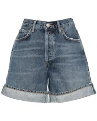 AGOLDE Dame Jeans-Shorts Blau