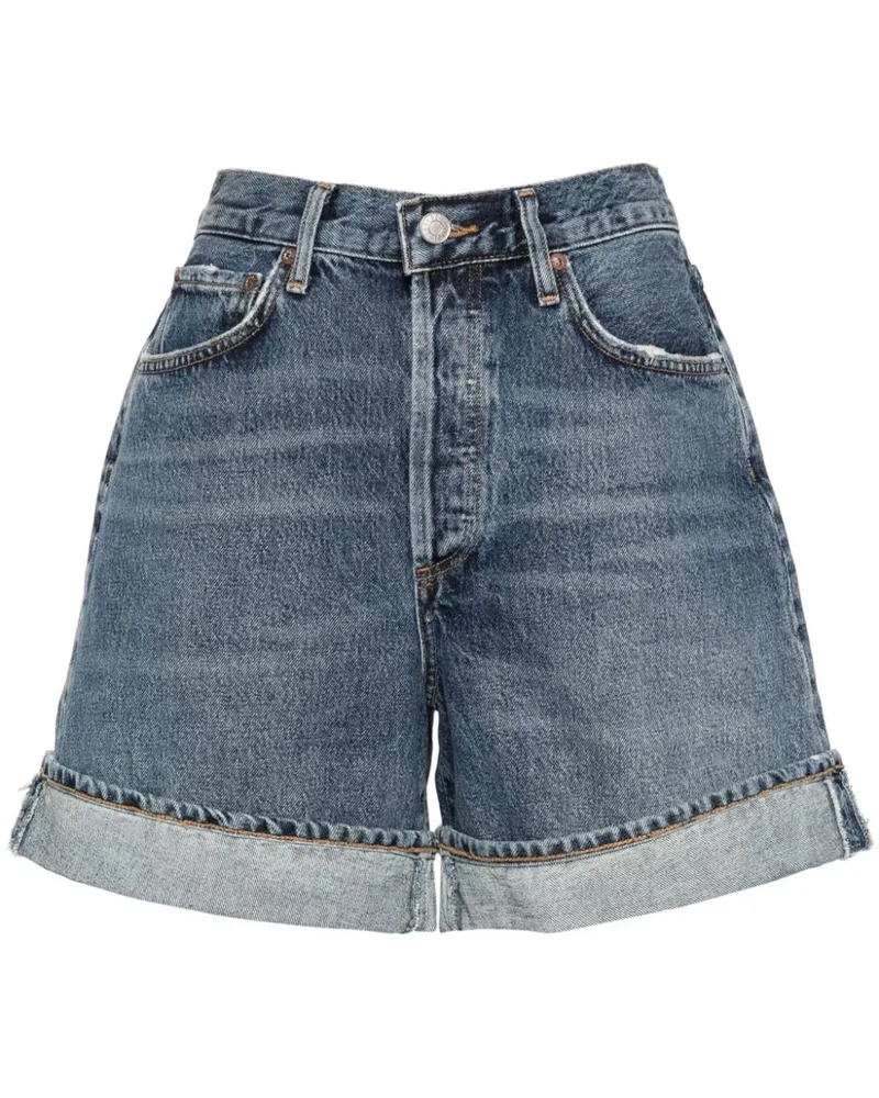 AGOLDE Dame Jeans-Shorts - Blau Blau