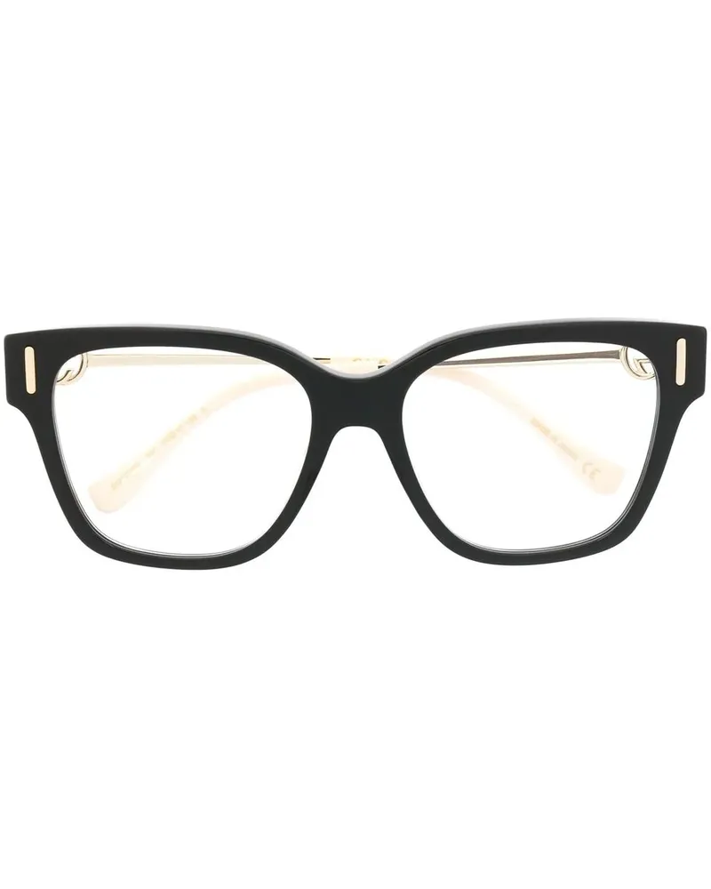 Gucci Eckige Brille mit GG-Logo - Schwarz Schwarz