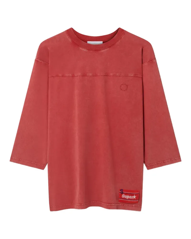 Stella McCartney Besticktes T-Shirt mit Patch-Detail - Rot Rot