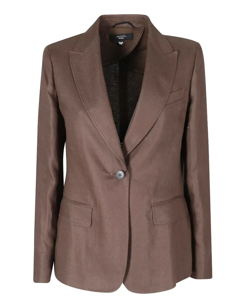 Max Mara single-breasted linen blazer - Braun Braun
