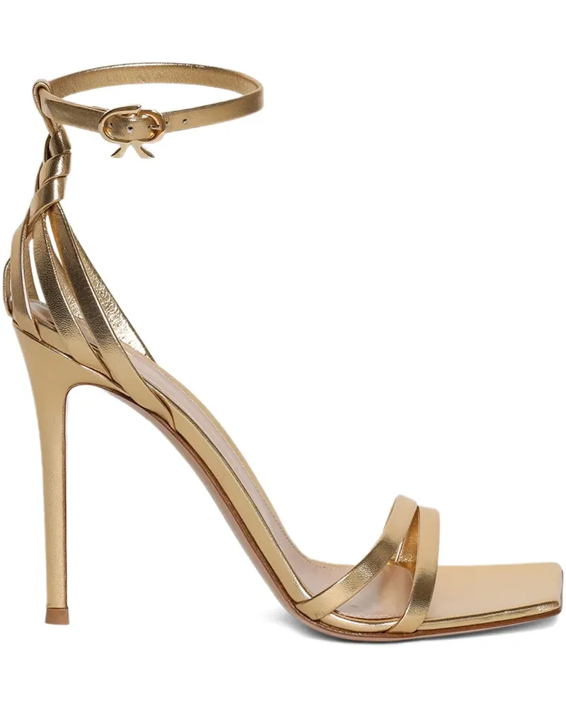 Gianvito Rossi Sandalen mit geflochtenem Knöchelriemen 105mm - Gold Gold