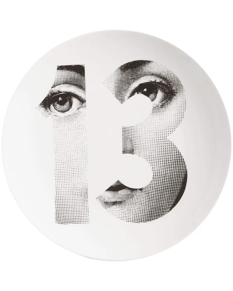 Fornasetti Tema e Variazioni N.108 Wandteller Weiß