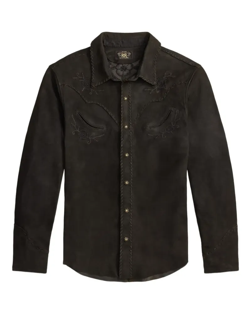Ralph Lauren Besticktes Hemd aus Wildleder - Braun Braun