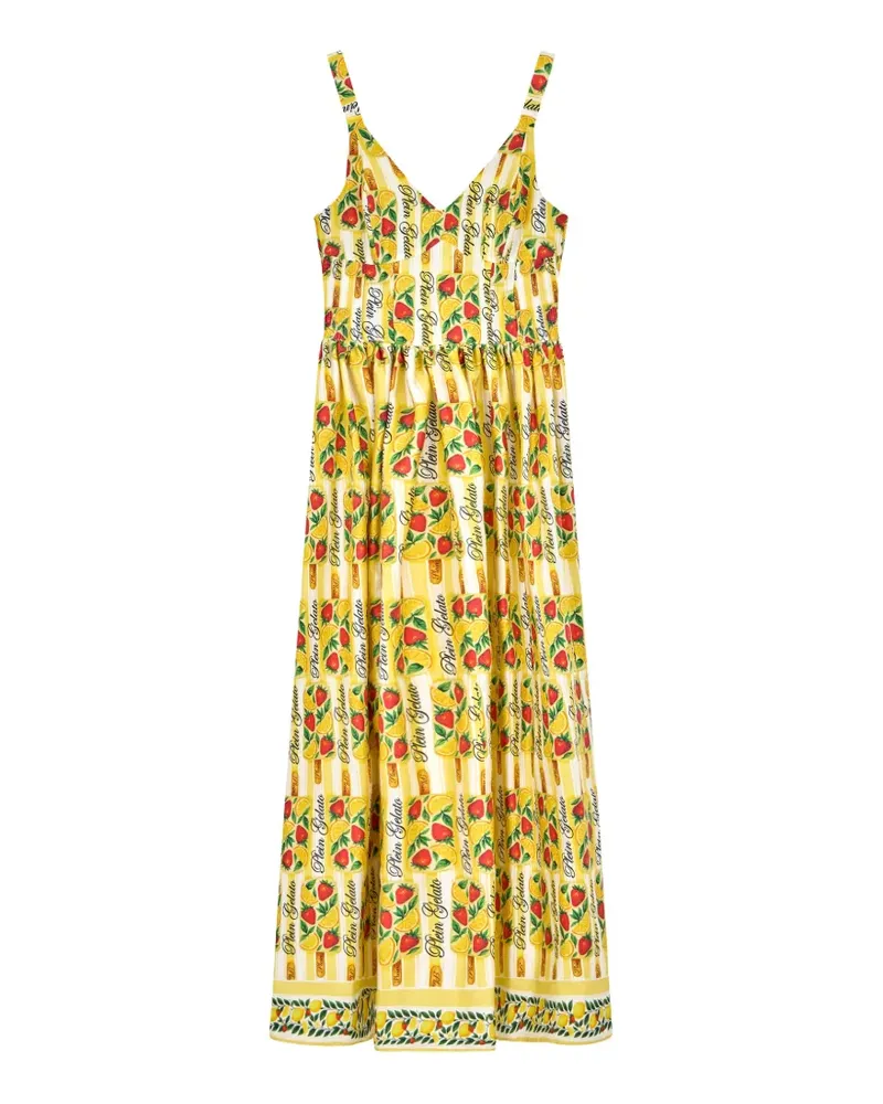 Philipp Plein long dress Plein Gelato - Gelb Gelb