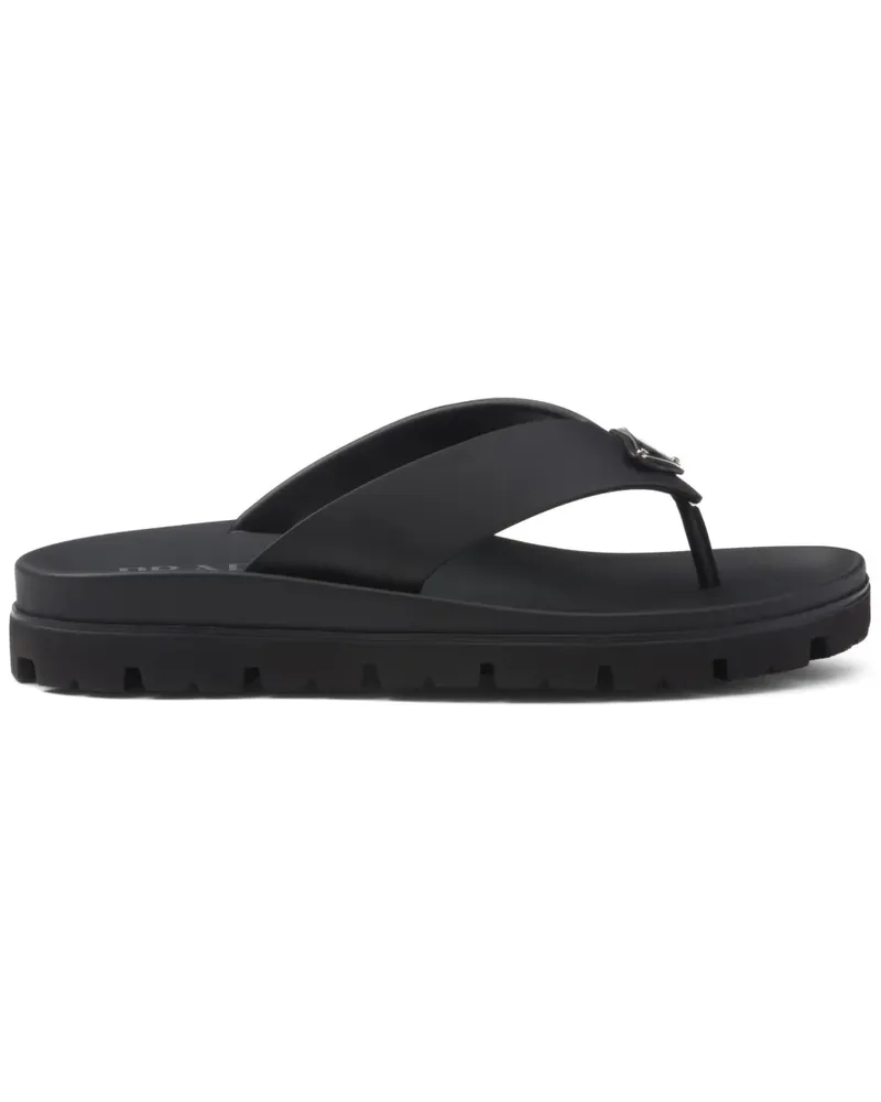 Prada Flip-Flops mit Logo - Schwarz Schwarz