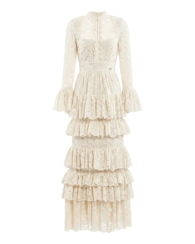 Saiid Kobeisy ruffled lace maxi dress - Nude Nude