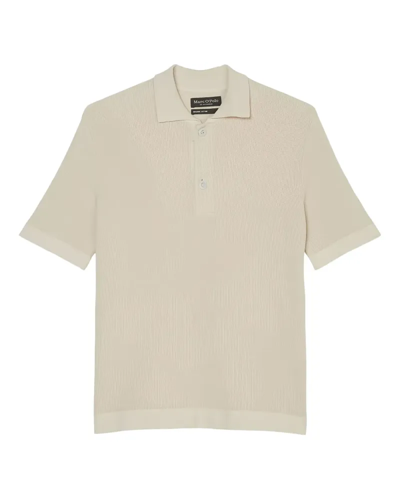 Marc O'Polo Geripptes Poloshirt - Nude Nude