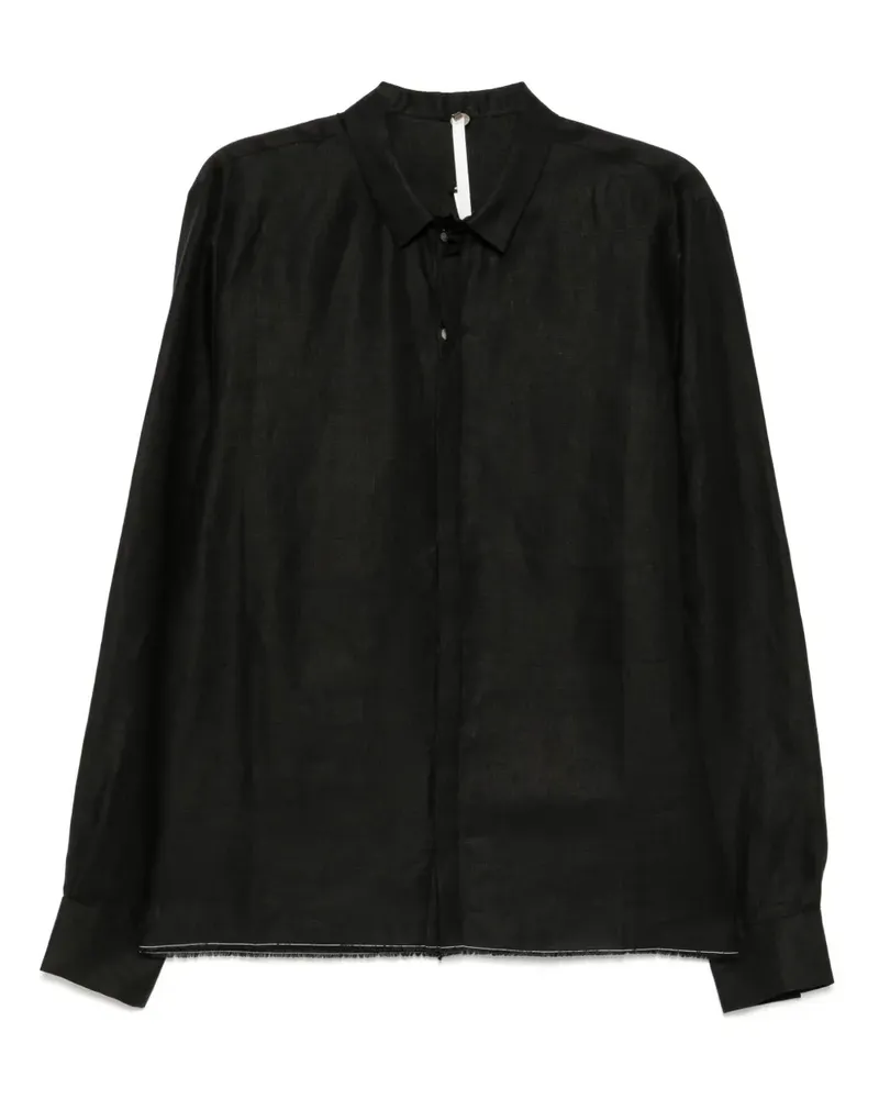 Label Under Construction Hemd aus Leinen - Schwarz Schwarz