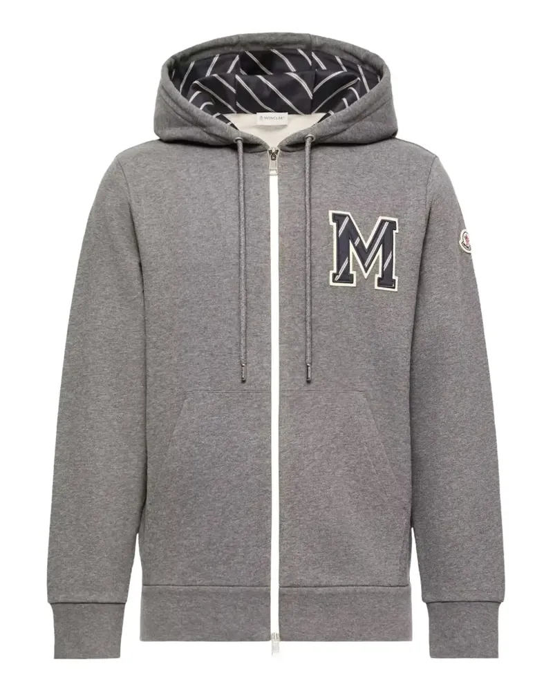 Moncler Baumwoll-Kapuzenjacke mit Monogramm - Grau Grau