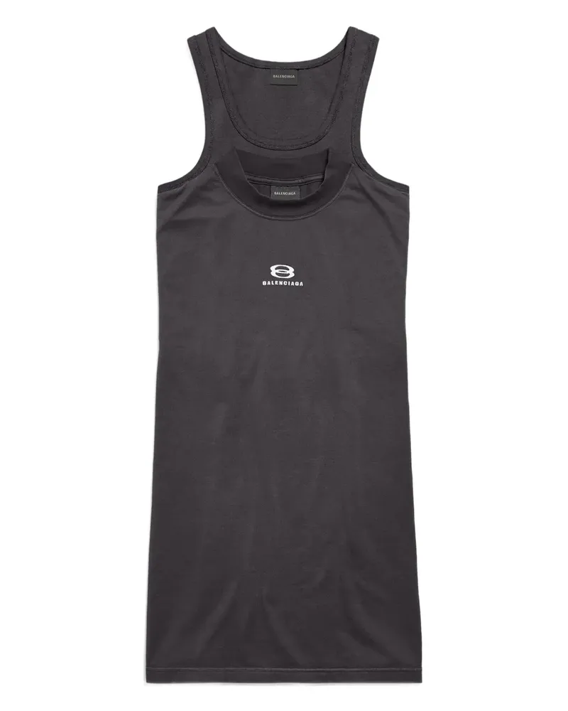 Balenciaga Ärmelloses Kleid im Layering-Look - Schwarz Schwarz