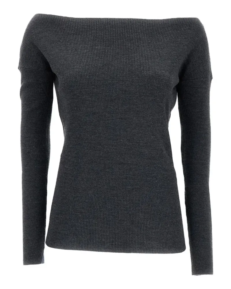 P.A.R.O.S.H. P.A.R.O H. off-shoulder ribbed-knit sweater - Grau Grau