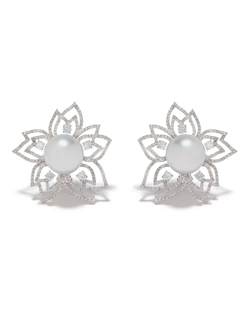 YOKO London 18kt Mayfair Weißgoldohrringe mit Süßwasserperlen - Silber Silber