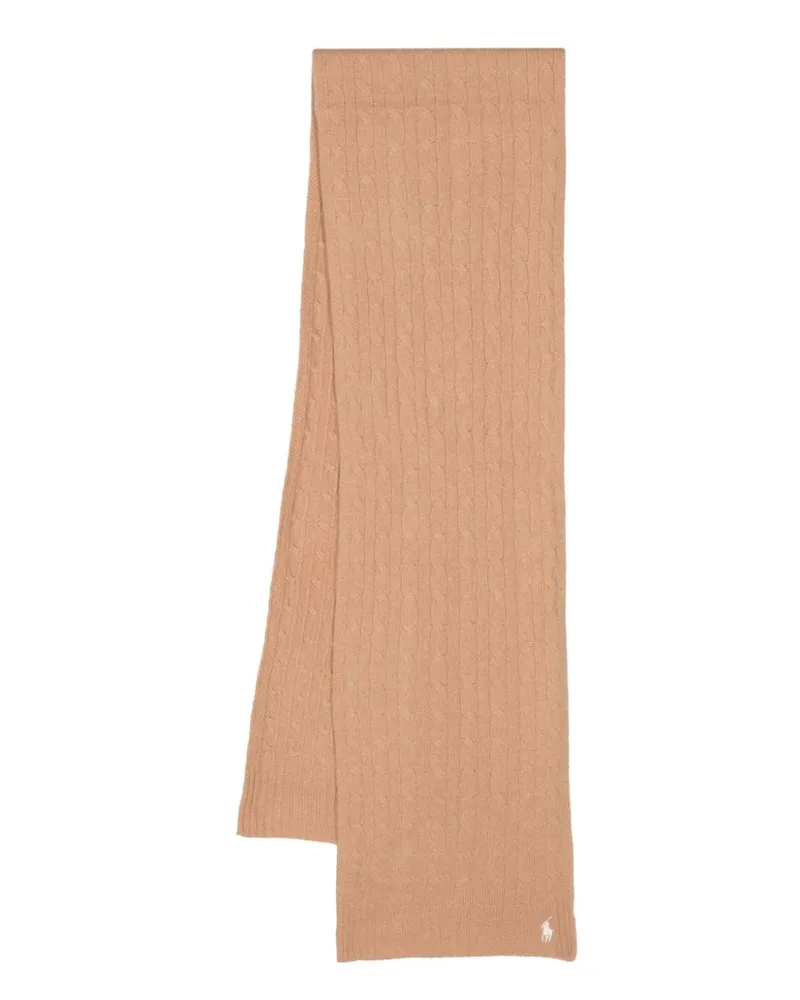 Ralph Lauren Schal mit Zopfmuster - Braun Braun