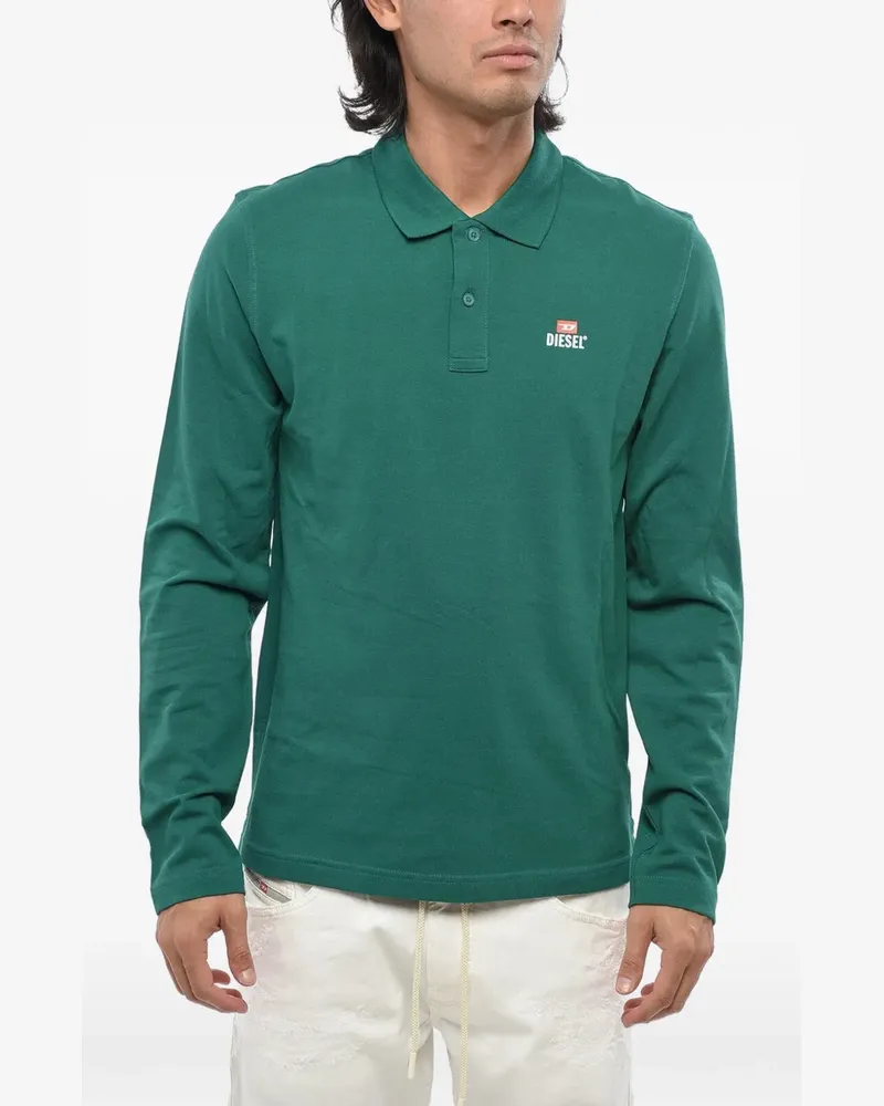 Diesel Poloshirt mit Logo-Print - Grün Grün