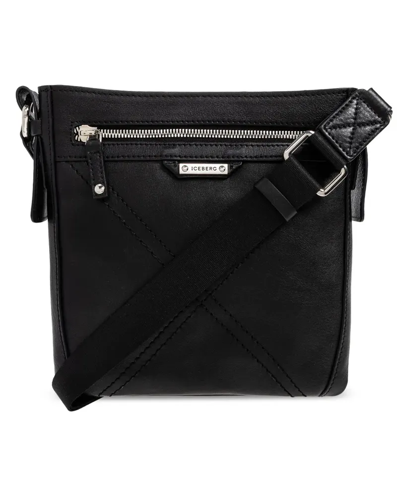 Iceberg Schultertasche mit Reißverschluss - Schwarz Schwarz