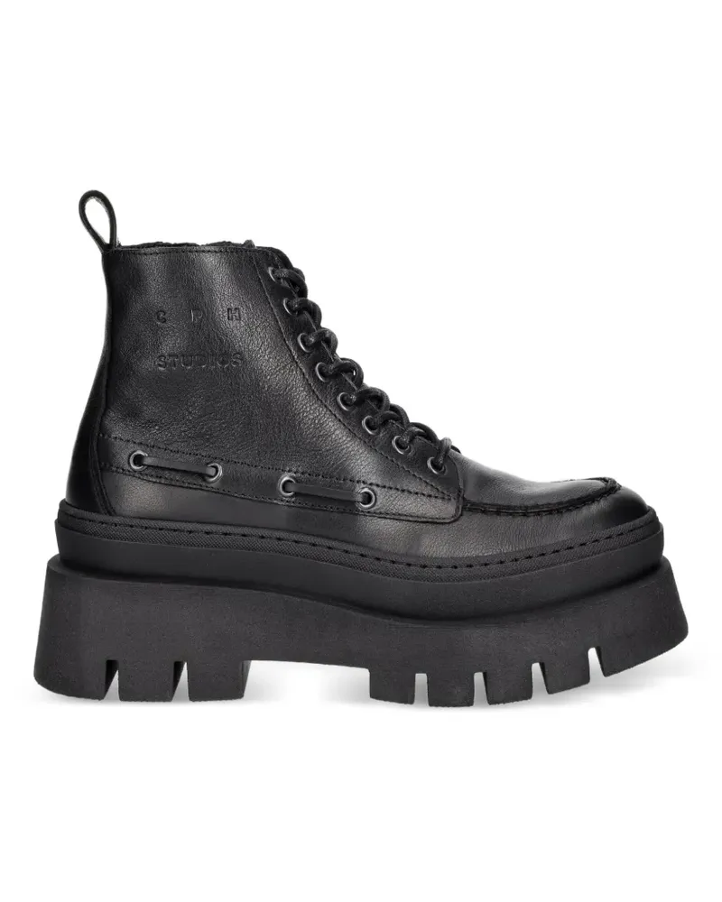 Copenhagen CPH697 Plateau-Schnürstiefel - Schwarz Schwarz