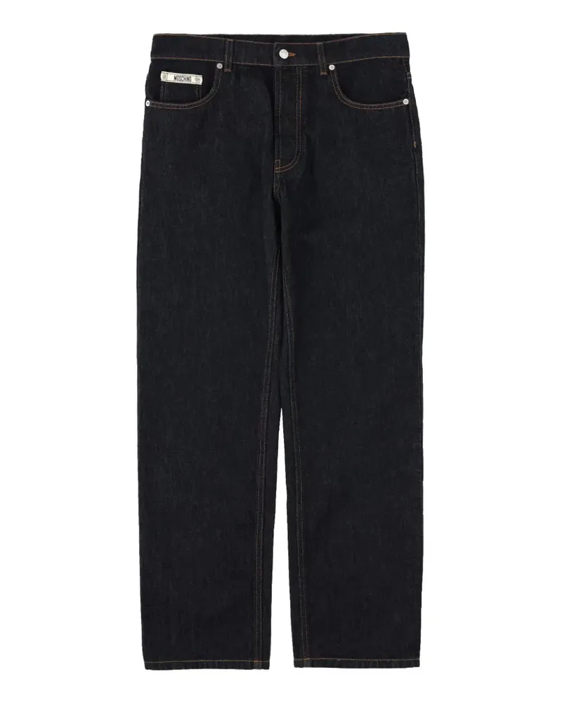 Moschino logo-patch jeans - Blau Blau