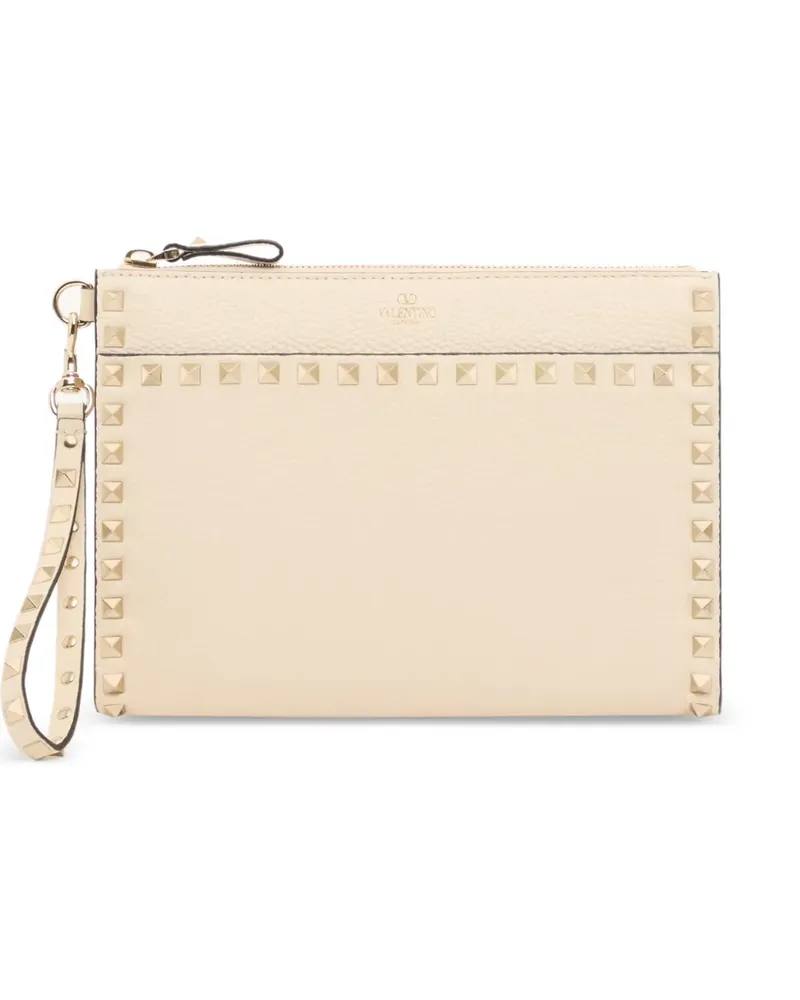Valentino Garavani Rockstud pouch in grainy calfskin - Nude Nude