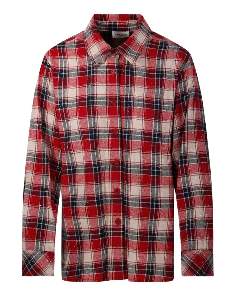 P.A.R.O.S.H. P.A.R.O H. check-print crystal-embellished shirt - Rot Rot