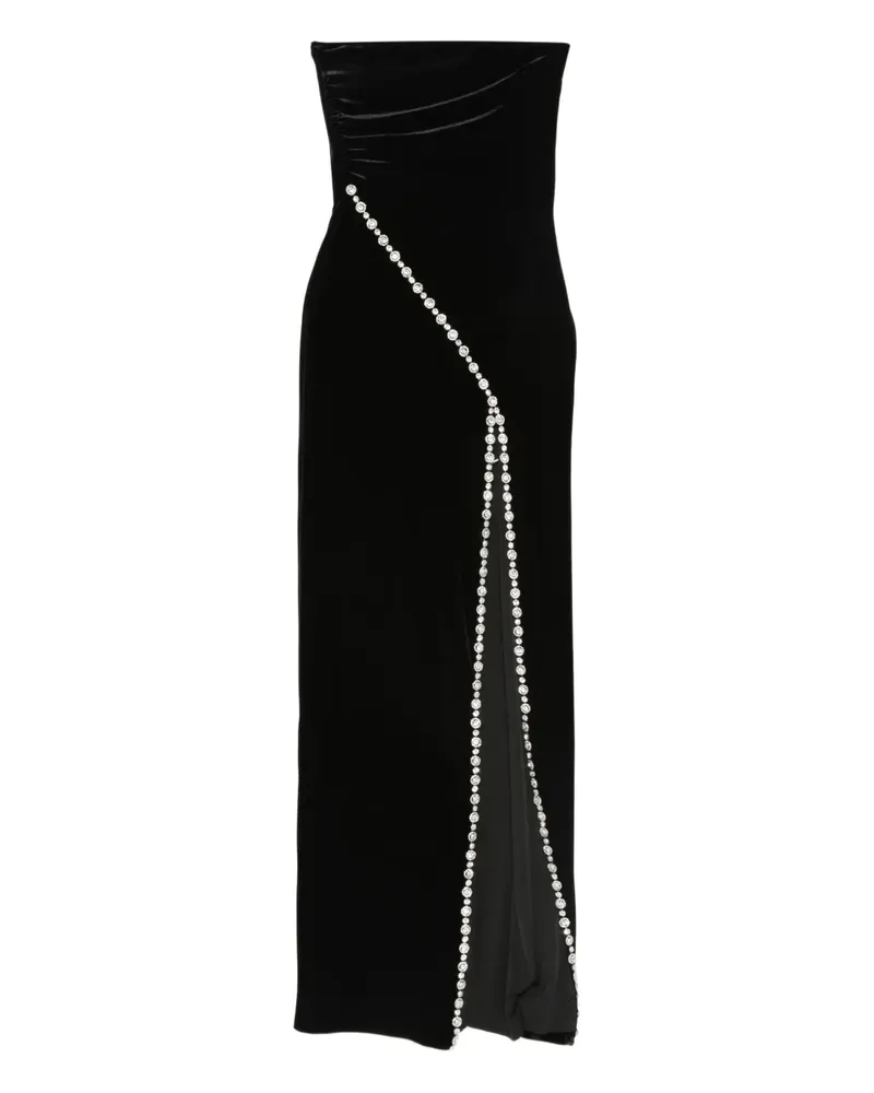 NISSA Maxikleid aus Samt mit Kristallen - Schwarz Schwarz