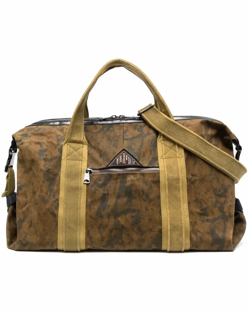 Diesel Reisetasche mit Camouflage-Print - Braun Braun