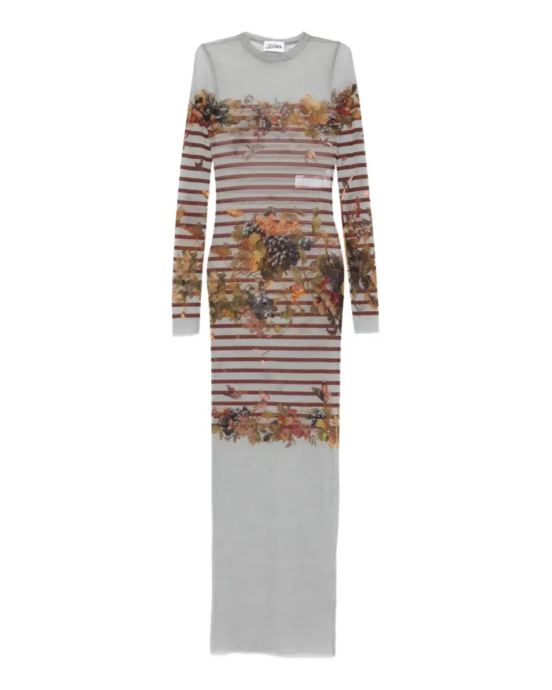 Jean Paul Gaultier striped printed maxi dress - Grau Grau