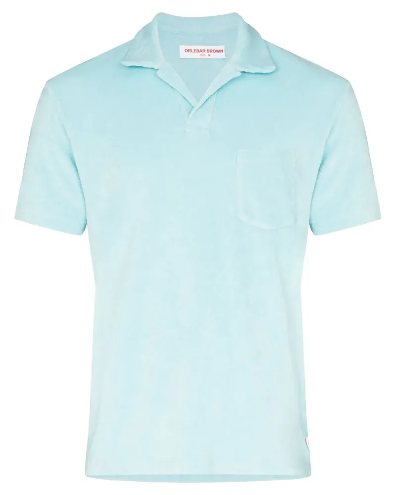 Orlebar Brown Poloshirt mit Fleece-Textur - Blau Blau