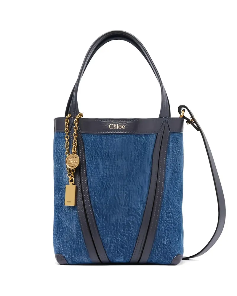 Chloé charm detail mini tote bag - Blau Blau