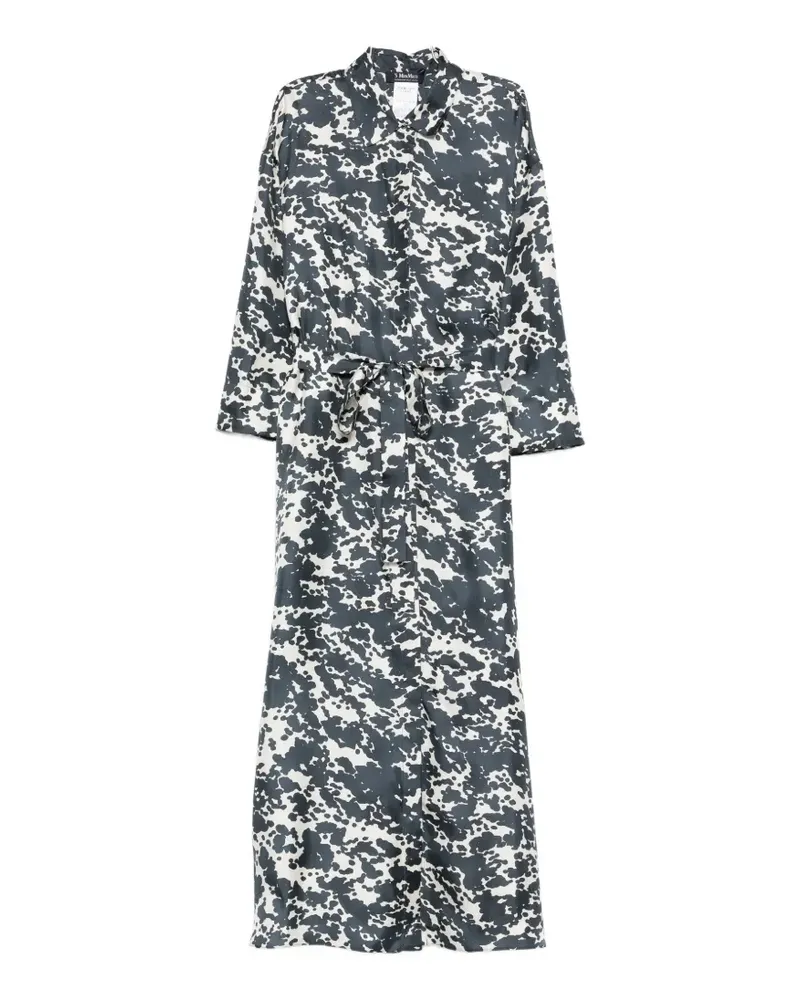 Max Mara Leva abstract-print tied-waist maxi dress - Blau Blau