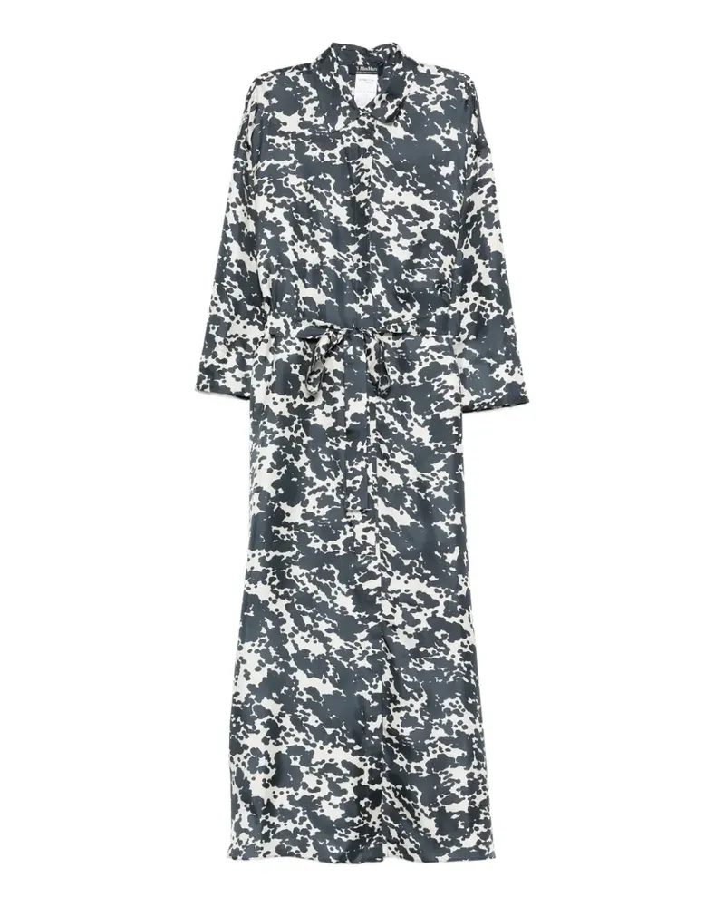 Max Mara Leva abstract-print tied-waist maxi dress - Blau Blau