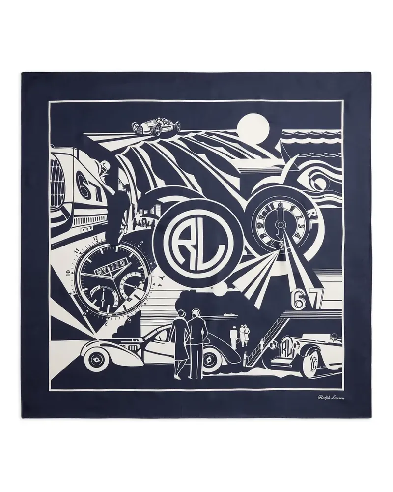 Ralph Lauren Schal aus Seide mit grafischem Print - Blau Blau
