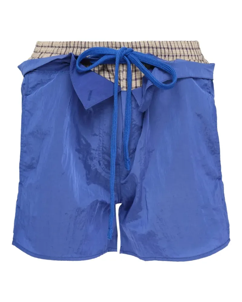 OPEN YY color-block layered shorts - Blau Blau