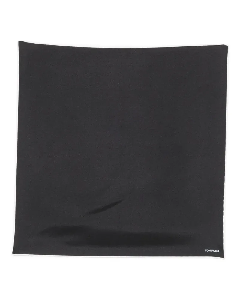 Tom Ford logo-print pocket square - Schwarz Schwarz