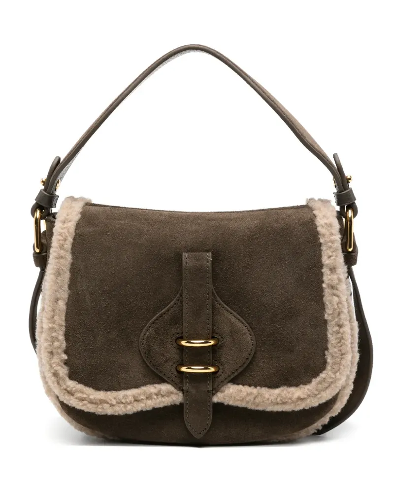 Coccinelle Schultertasche mit Shearling-Besatz - Braun Braun