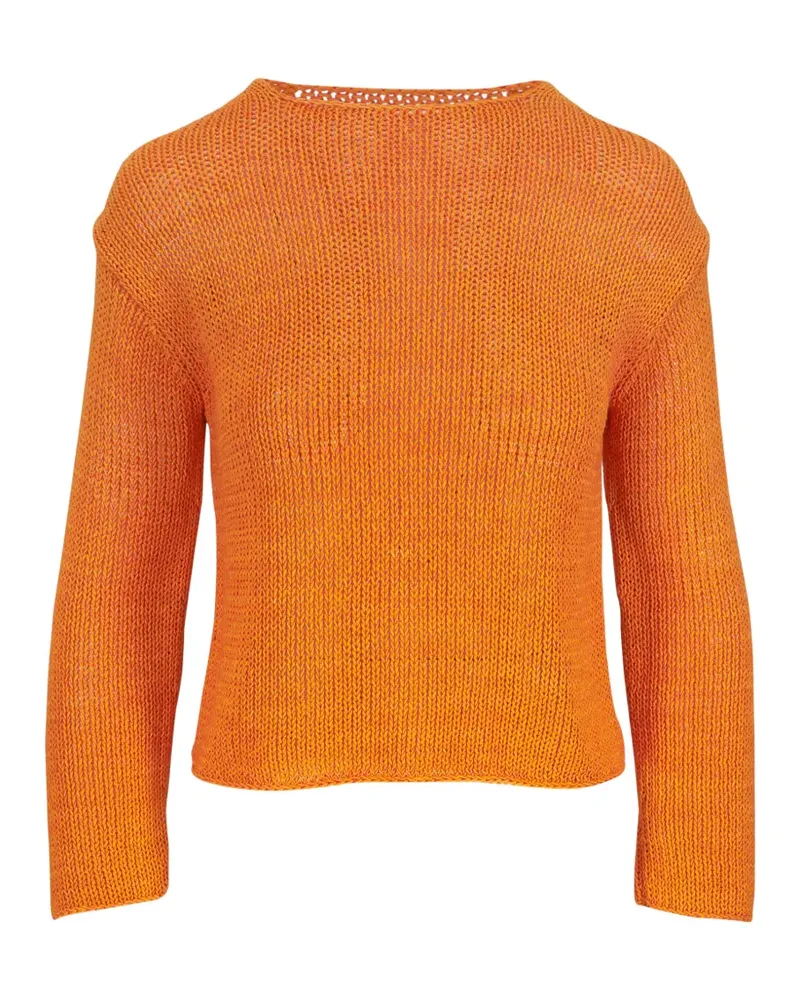 Vince ribbed-knit boat-neck sweater - Orange Orange