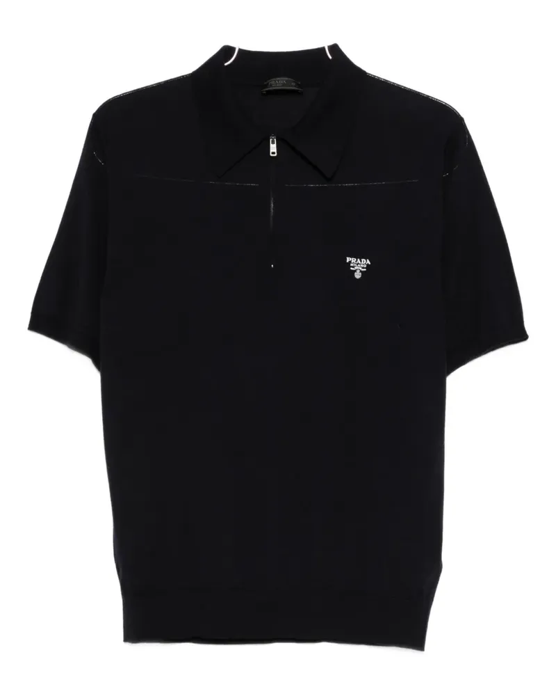 Prada zip-fastening polo shirt - Blau Blau