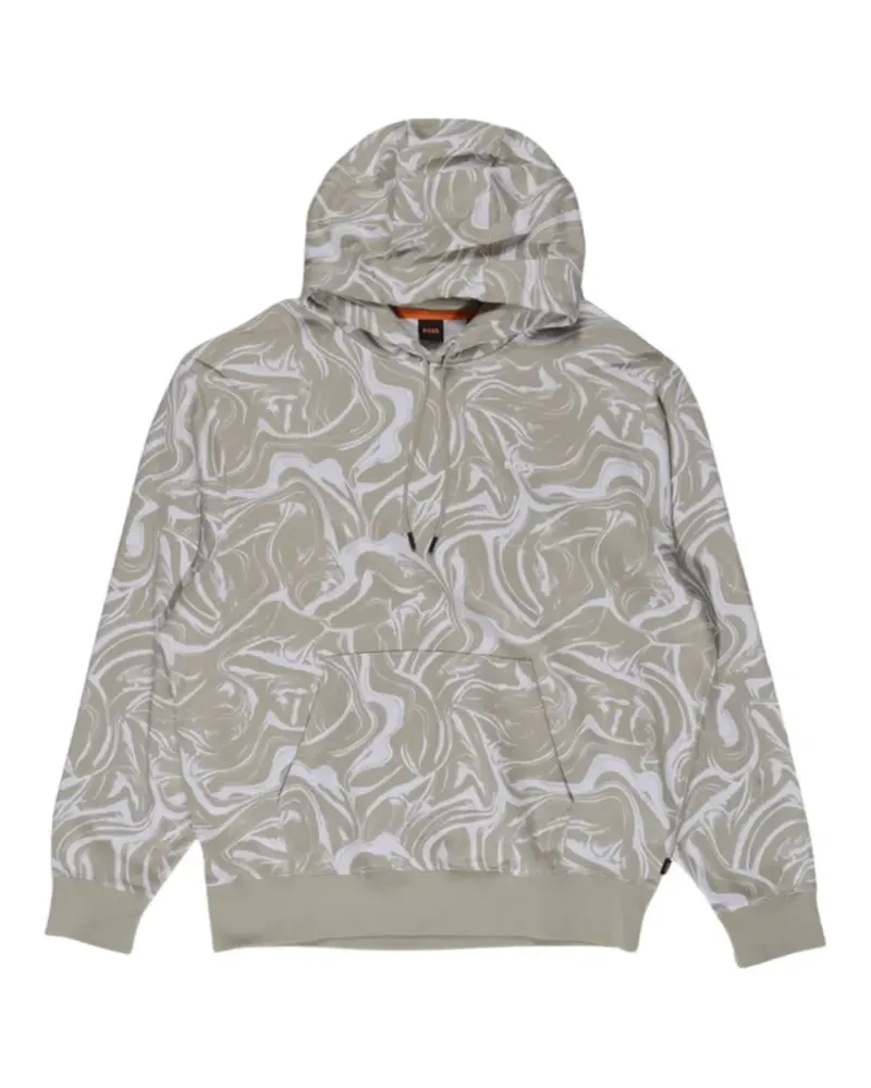 HUGO BOSS marble-print hoodie - Nude Nude