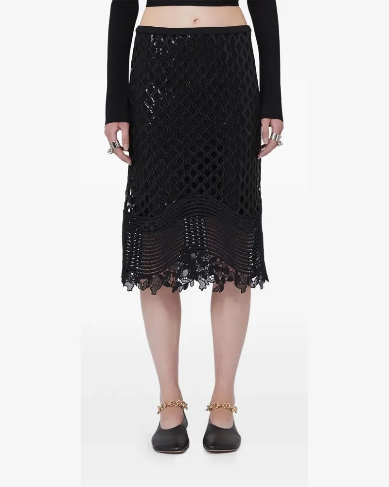 Max Mara sequin-embellished open-knit skirt - Schwarz Schwarz