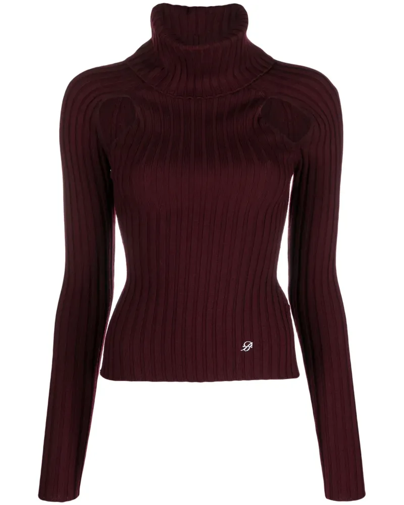 Blumarine Gerippter Strickpullover mit Cut-Outs - Rot Rot