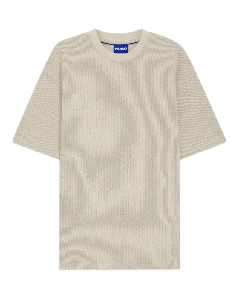 HUGO BOSS T-Shirt mit Waffelmuster - Nude Nude
