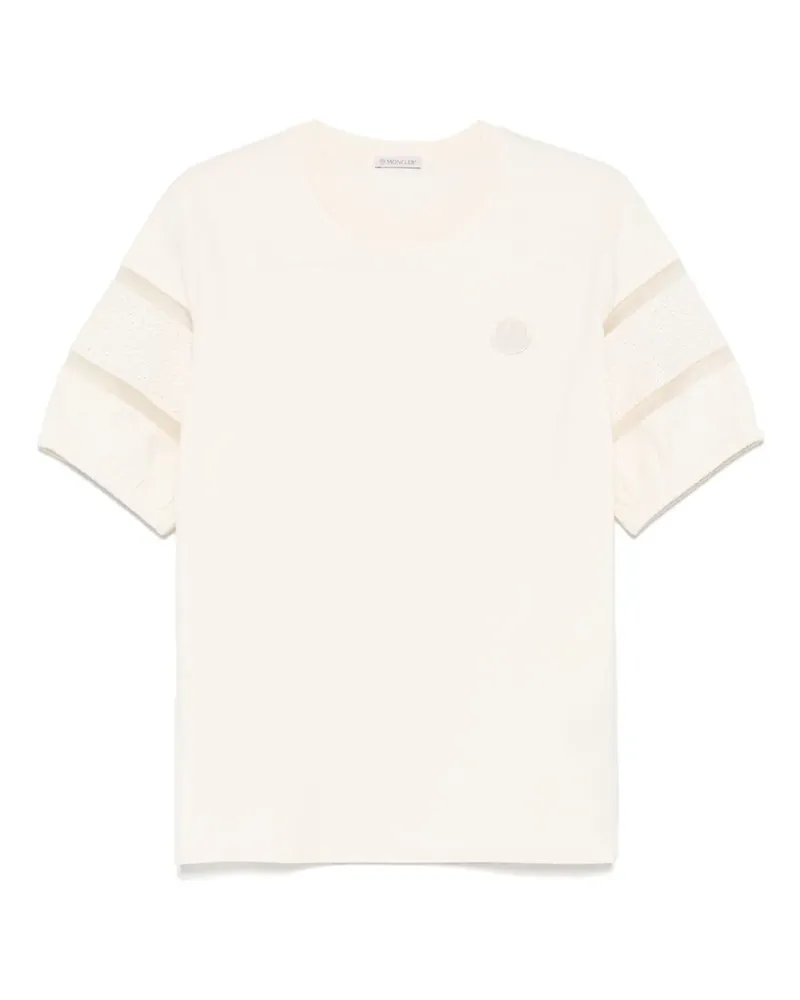 Moncler T-Shirt mit Logo-Patch - Weiß Weiß