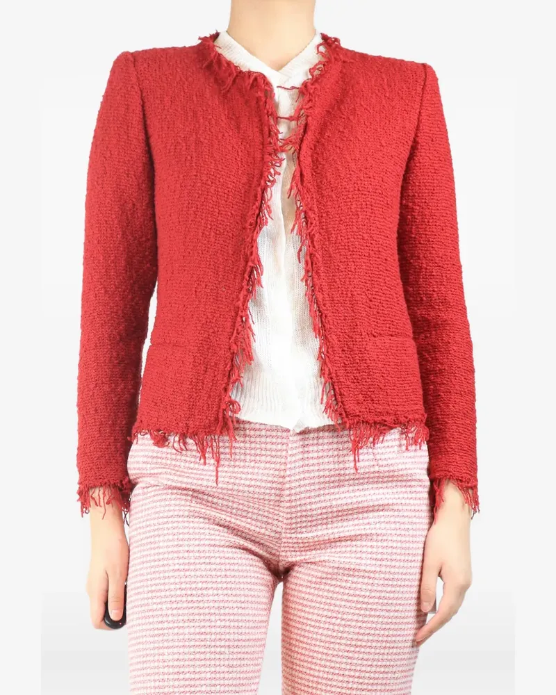 IRO Ausgefranste Jacke aus Bouclé - Rot Rot