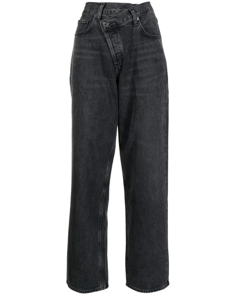 AGOLDE High-Waist-Jeans mit geradem Bein Schwarz