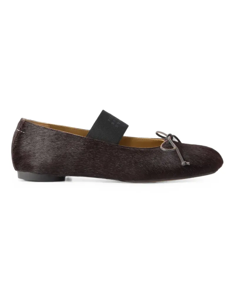 Maison Margiela Ballerinas aus Kalbshaar mit Schleifendetail - Braun Braun
