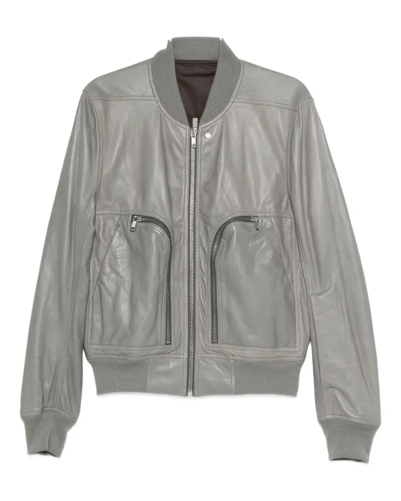 Rick Owens Bauhaus Flight leather jacket - Grau Grau