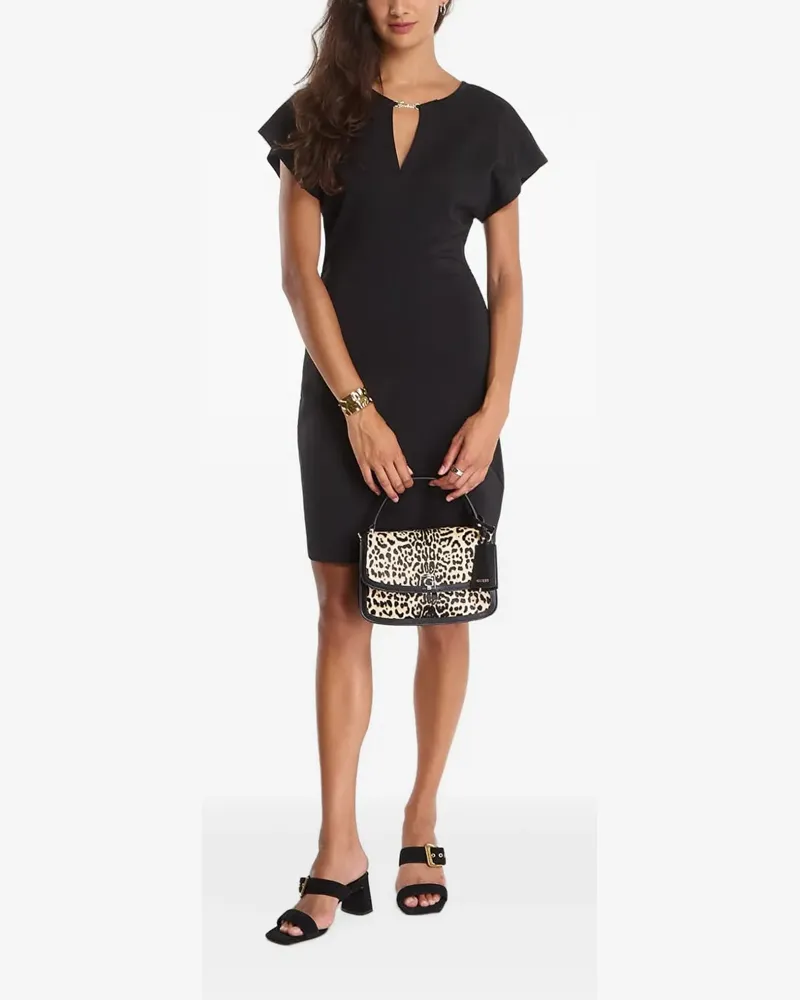 Guess Minikleid mit Logo-Schild - Schwarz Schwarz