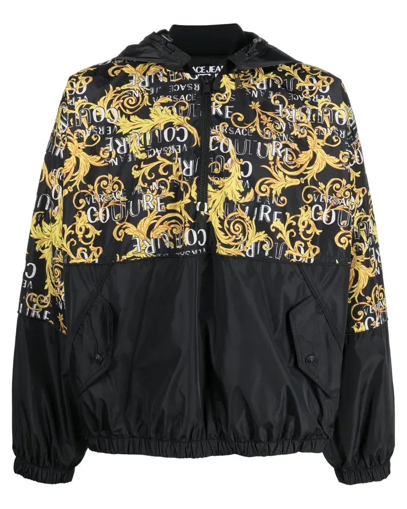 Versace Jeans Hoodie mit Logo-Print - Schwarz Schwarz